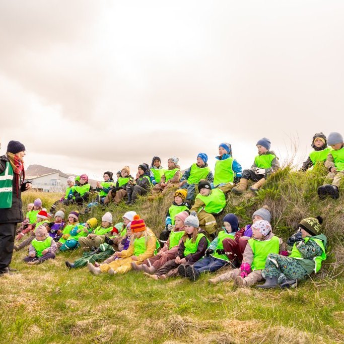 Sæskrímsla verkefni elstu barna á leikskólanum Akraseli.
Ljósmyndir Guðni Hannesson