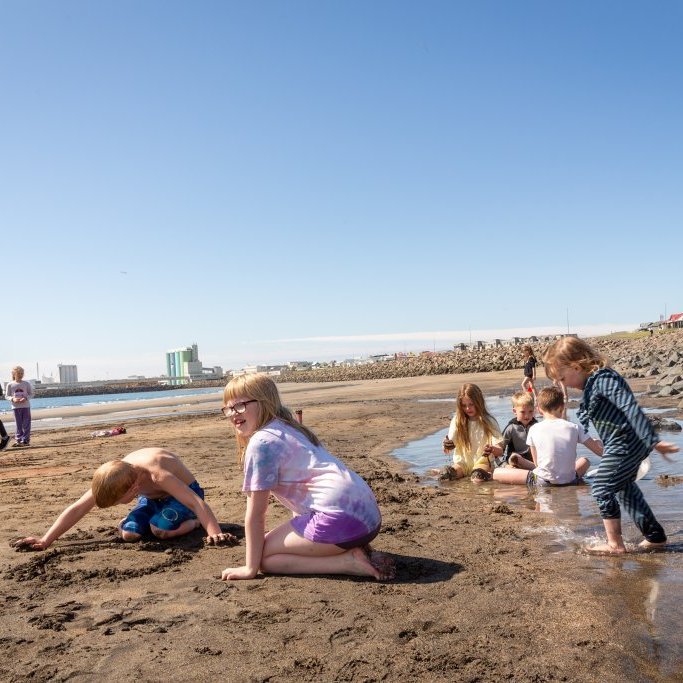 Litaskrímsli á Langasandi - Listasmiðja Angelu Snæland
Ljósmynd: Guðni Hannesson 2024