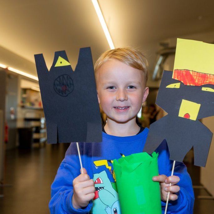 Áslaug Jónsdóttir - Litla skrímsli Stóra skrímsli, heimsókn í Brekkusel.
Ljósmynd: Guðni Hannesson 2024