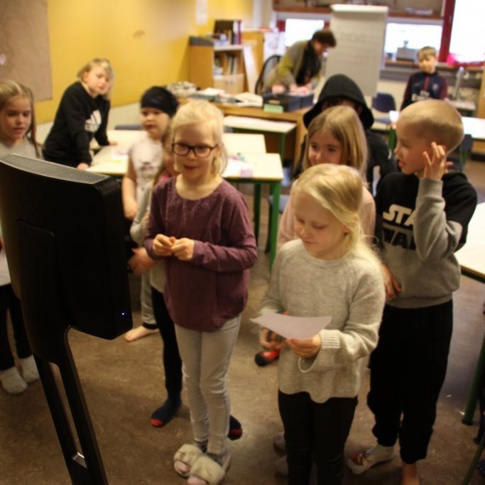 Nemendurnir vinna saman