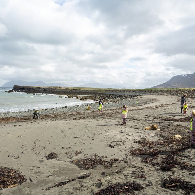 Sæskrímsli í Kalmansvík - Unnið af elstu deild leikskólans Garðaseli (2024)
Ljósmynd: Guðni Hannesson