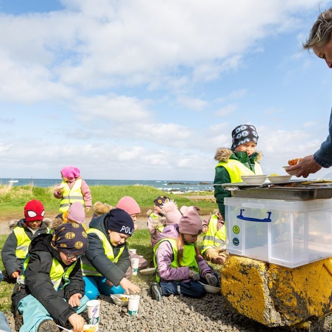 Sæskrímsli í Kalmansvík - Unnið af elstu deild leikskólans Garðaseli (2024)
Ljósmynd: Guðni Hannesson