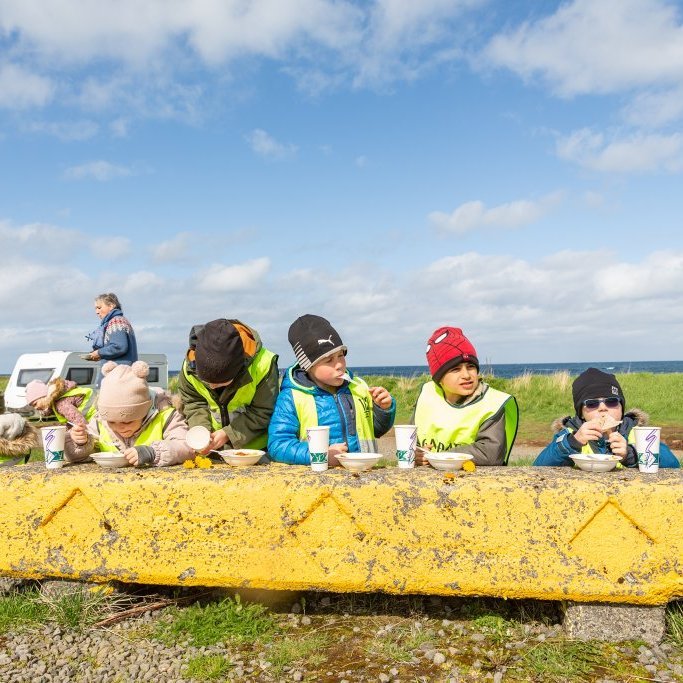 Sæskrímsli í Kalmansvík - Unnið af elstu deild leikskólans Garðaseli (2024)
Ljósmynd: Guðni Hannesson