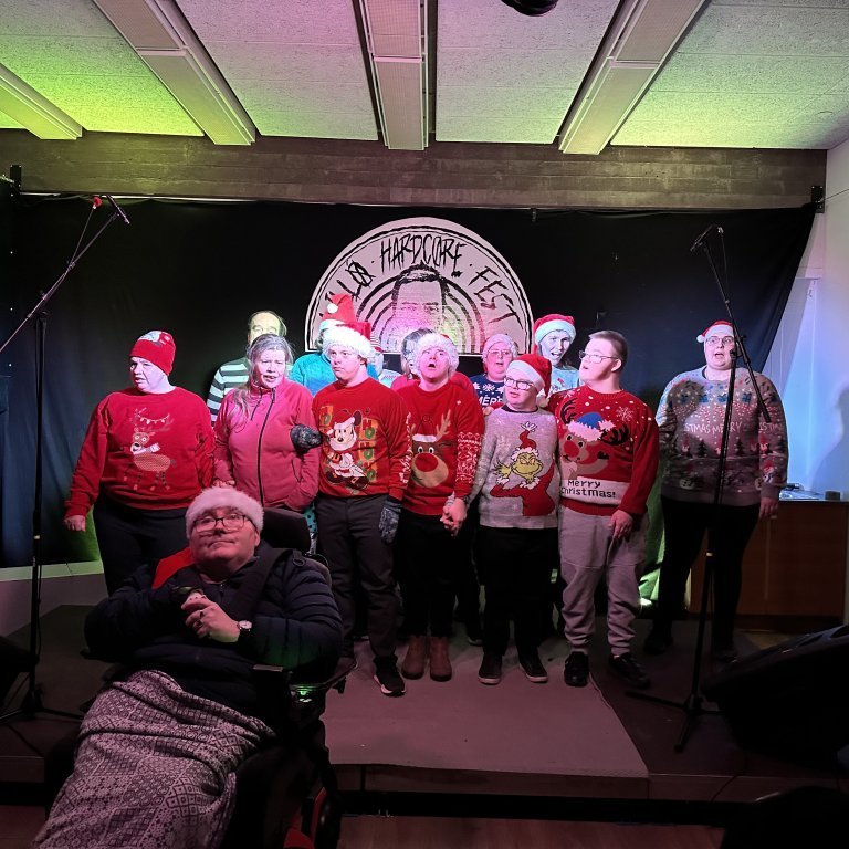 Fjöliðjan hélt jólatónleika inni í gamla Landsbankanum.