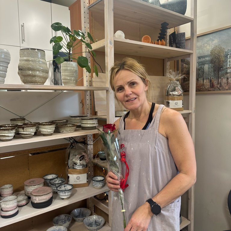 Mæja Stína var með opið í Leirbakaríinu á Vökudögum