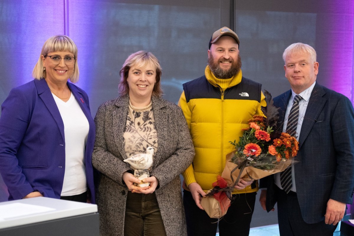 Guðríður Sigurjónsdóttir, formaður menningar- og safnanefndar, Ingibjörg Halldórsdóttir, Heiðar Mar,…