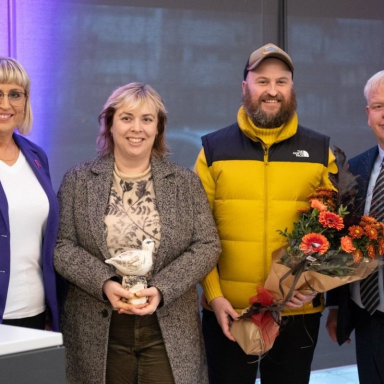 Guðríður Sigurjónsdóttir, formaður menningar- og safnanefndar, Ingibjörg Halldórsdóttir, Heiðar Mar,…