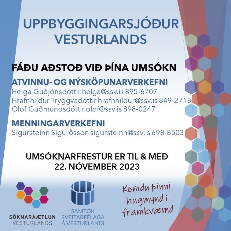 Opnað hefur verið fyrir umsóknir í Uppbyggingarsjóð Vesturlands