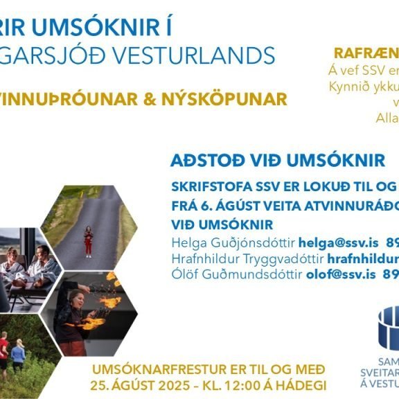 Uppbyggingarsjóður Vesturlands - opið fyrir umsóknir