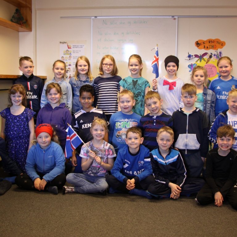 Blár dagur í Grundaskóla.