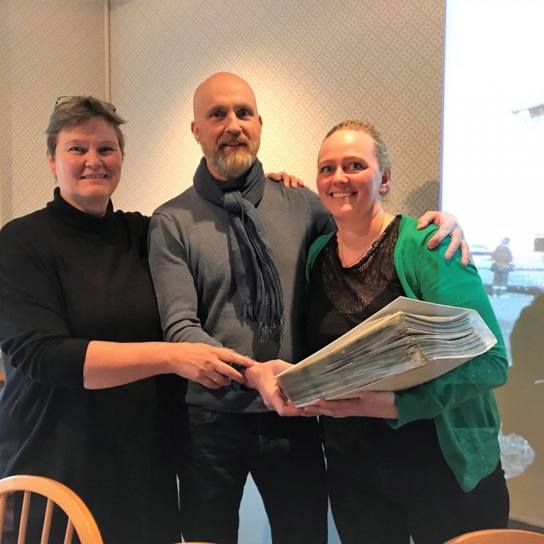 Ágústa Friðriksdóttir, Guðni Hannesson og Ella María Gunnarsdóttir forstöðumaður menningar- og safna…