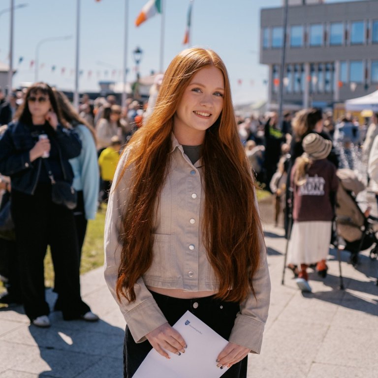 Guðný Sverrisdóttir kom alla leið frá Hólmavík og sigraði í keppninni.