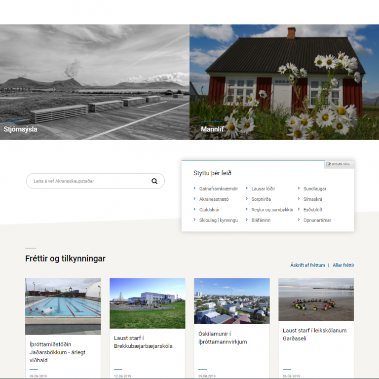 Heimasíða Akraneskaupstaðar fær nýtt útlit