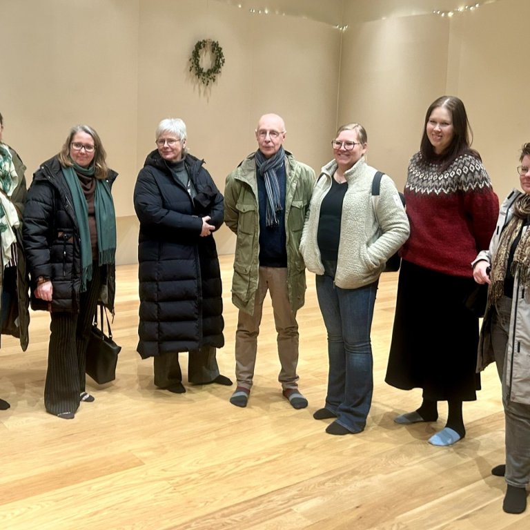 Hópurinn frá Finnlandi sem heimsótti Akranes.