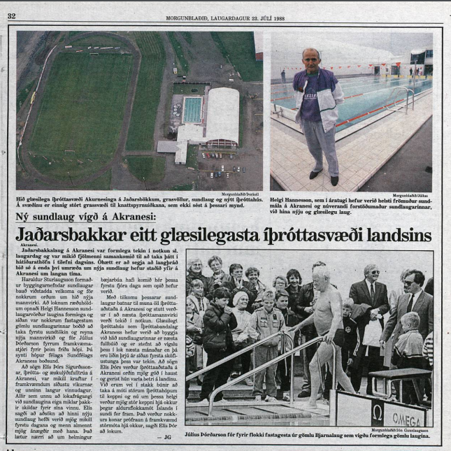 Jaðarsbakkalaug 30 ára í dag