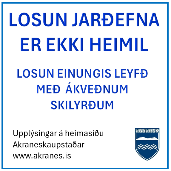 LOKAÐ FYRIR LOSUN Á MÓTTÖKUSVÆÐI JARÐEFNA