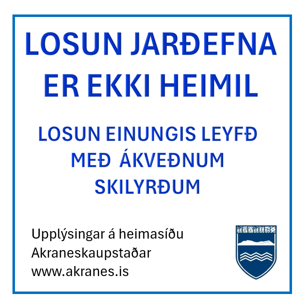 Losun á móttökusvæði jarðefna á Akranesi.