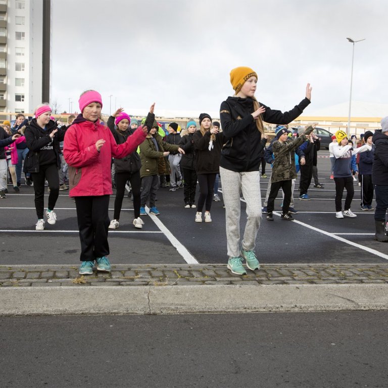 Hópdans skólabarna