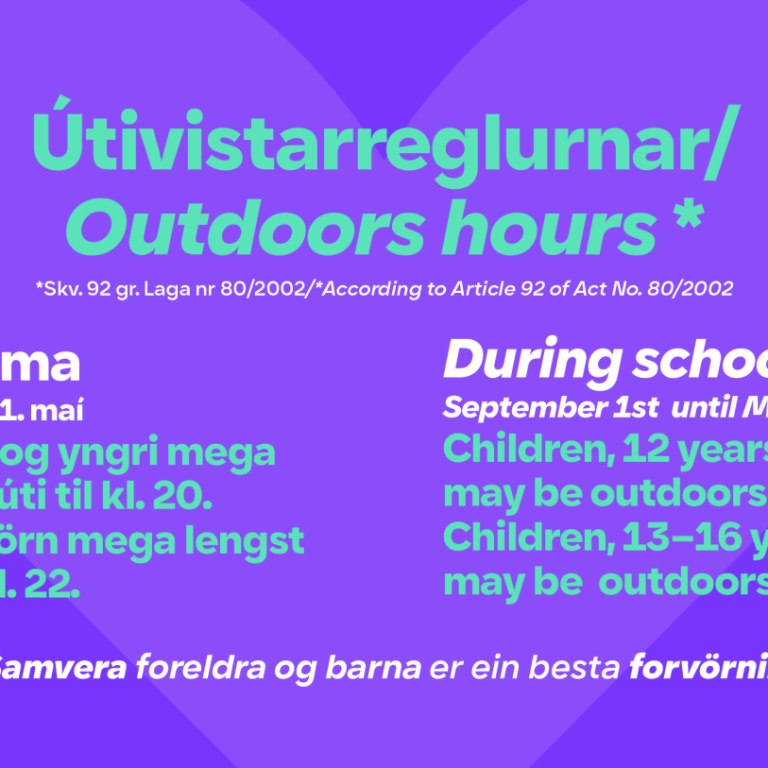 Útivistartími barna breytist í dag