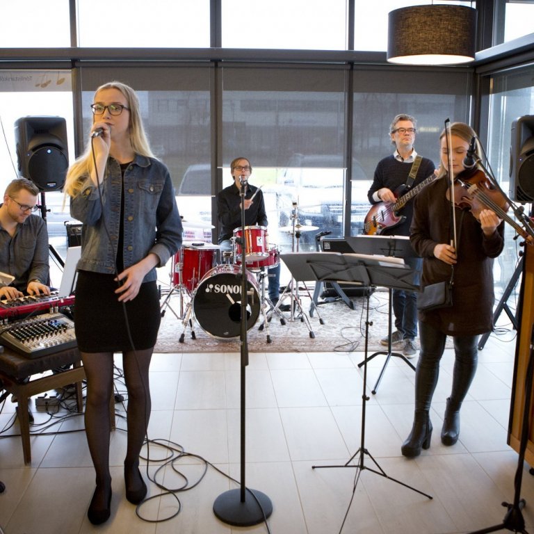 Mynd frá opnun degi skólans á Vökudögum nú í ár.