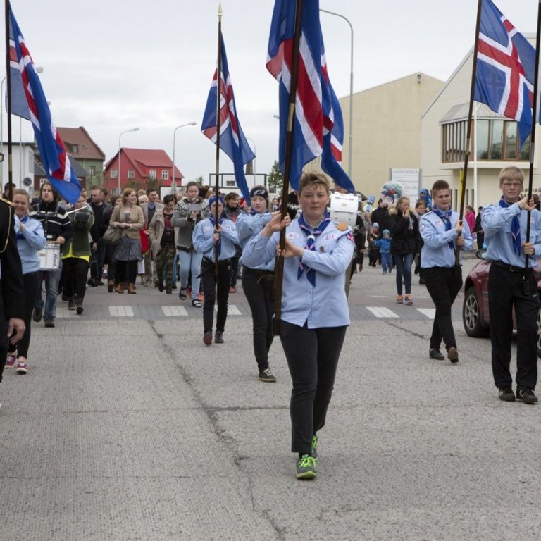 Skrúðganga á 17. júní árið 2014.