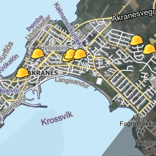 Framkvæmdir í kortasjá Akraness