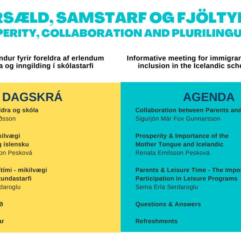 FARSÆLD, SAMSTARF OG FJÖLTYNGI / Fræðslufundur fyrir foreldra af erlendum uppruna og inngilding í sk…