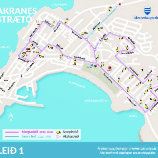 Akranesstrætó - breytt akstursleið frá 30. júní vegna götulokana