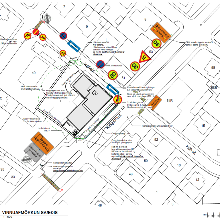 Þrenging við Kirkjubraut og Háholt