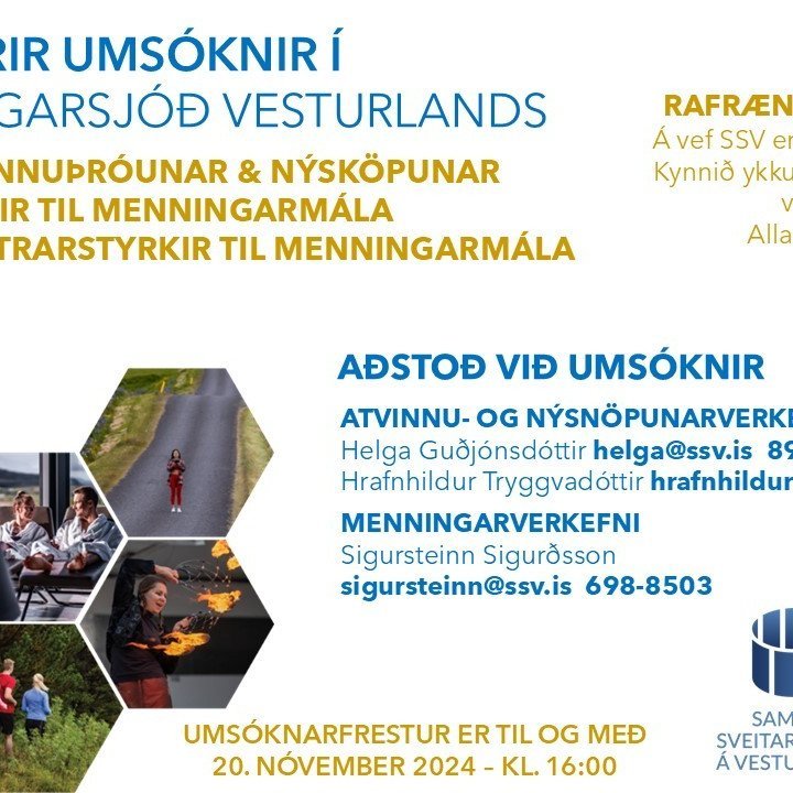 Uppbyggingarsjóður Vesturlands - opið fyrir umsóknir