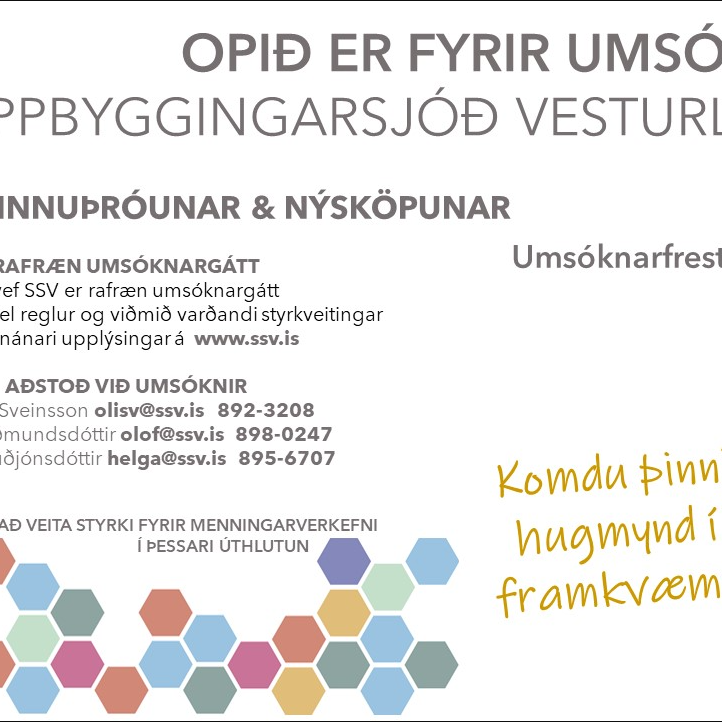 Uppbyggingarsjóður Vesturlands hefur opnað fyrir umsóknir