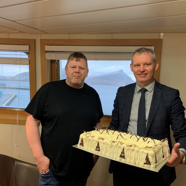 Bergur Einarsson, skipstjóri og Sævar Freyr Þráinsson, bæjarstjóri