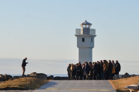 Hópurinn heimsótti m.a. Akranesvita.