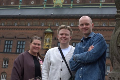 Þau Vigdís Elfa, Jón Hjörvar og Ívar fóru í ferðina fyrir hönd Akraneskaupstaðar ásamt Bergi Líndal Guðnasyni sem tók myndina.