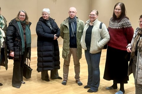 Hópurinn frá Finnlandi sem heimsótti Akranes.