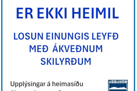 LOKAÐ FYRIR LOSUN Á MÓTTÖKUSVÆÐI JARÐEFNA
