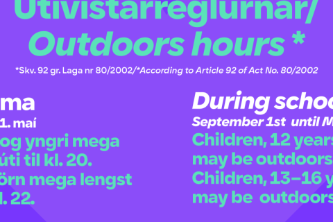 Útivistartími barna breytist í dag
