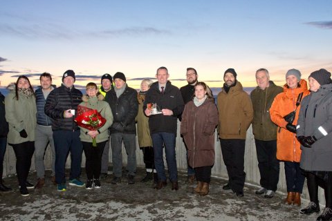 Hópmynd frá afhendingu Umhverfisverðlauna Ferðamálastofu 2019. 