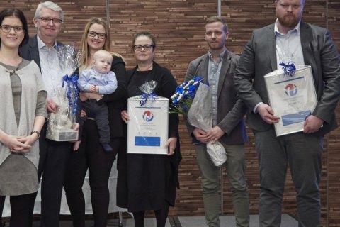 Ljósmynd frá verðlaunaafhendingu.