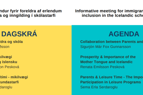 FARSÆLD, SAMSTARF OG FJÖLTYNGI / Fræðslufundur fyrir foreldra af erlendum uppruna og inngilding í skólastarfi