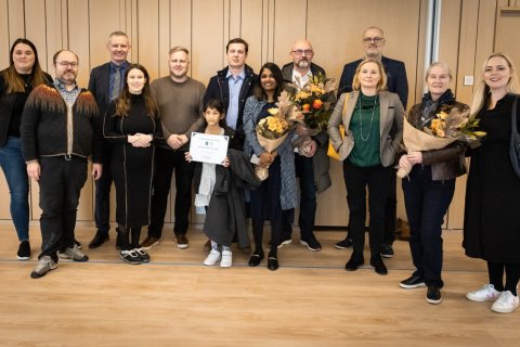Dómnefnd ásamt sigurteyminu frá Landmótun, Sei Stúdíó og Liska