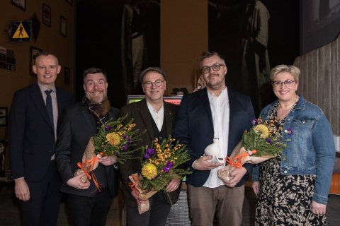 Þremenningarnir Flosi, Gunnar Sturla og Einar hlutu menningarverðlaun Akraness 2021