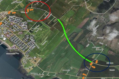 Malbikunarframkvæmdir við Akrafjallsveg og Innnesveg þann 9. júlí