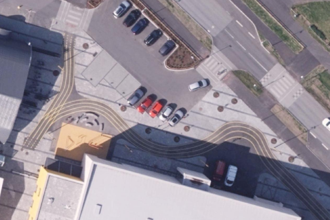 Hér má sjá lóðina við nýtt fjölnota íþróttahús á Jaðarsbökkum. Þar hefur sannarlega orðið mikil brey…