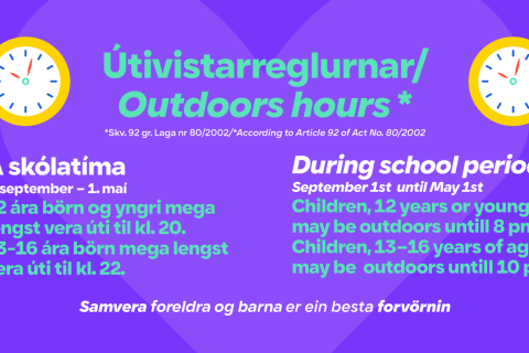 Útivistartími barna breytist í dag