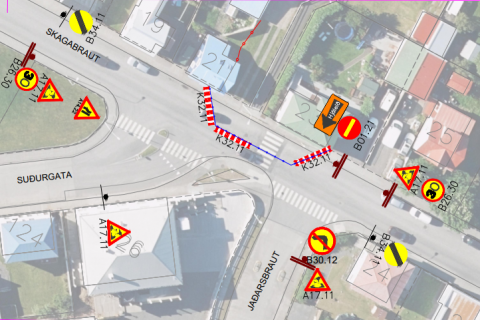 Gatnaframkvæmdir við Skagabraut